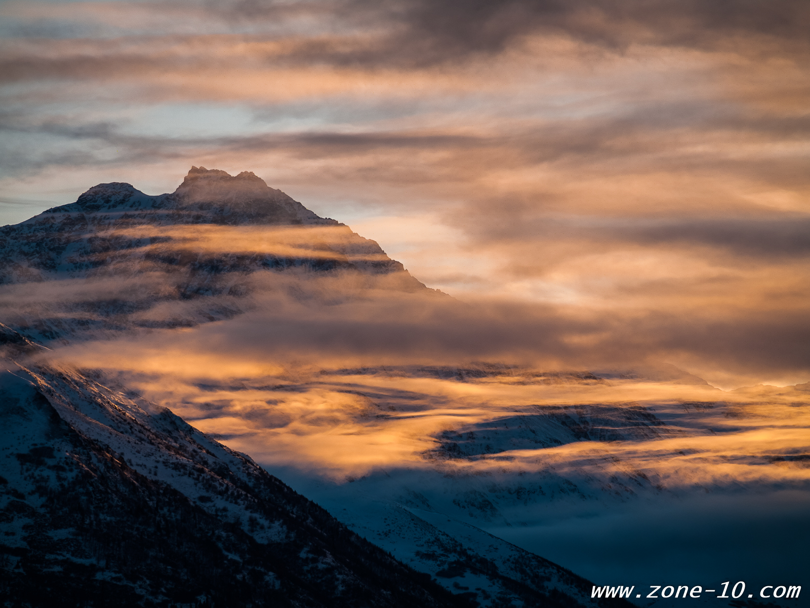 Clouds and Mountains at Sunrise