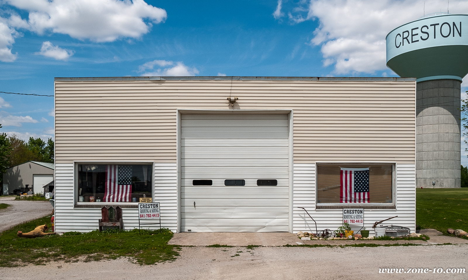 Wrinkled Door and Flags